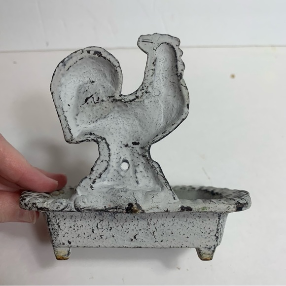 Vintage-style Rooster Soap Dish. Cast Iron Country Decor Rustic dish - Picture 5 of 12